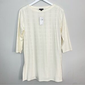 NWT J Jill Wearever Collection Cream Tunic Top Size Small